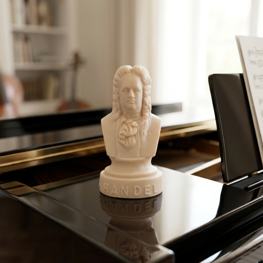 Vintage Halbe Handel Plastic Bust | 4.5" Composer Figurine | Piano Gift Decor